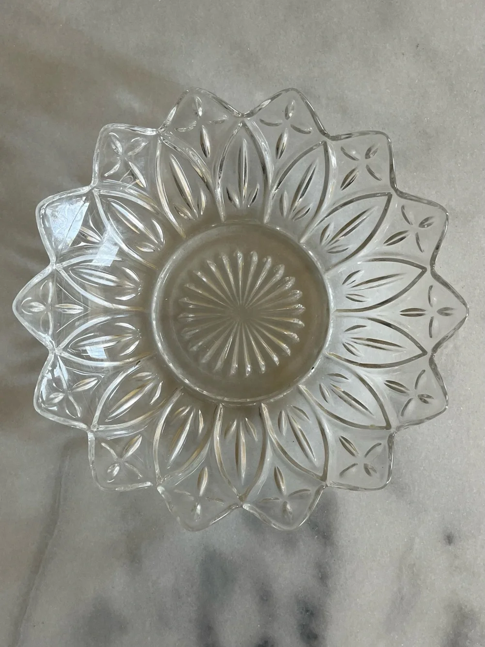Translucent Privacy Glass Dining | Clear Glass Floral Serving Bowl Decorative Petal Design | Poshmark
